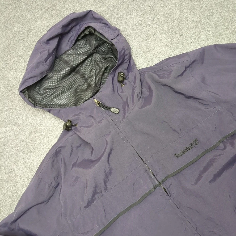 Timberland Weathergear Hooded Jacket Purple Nylon Full Zip‎ Size S